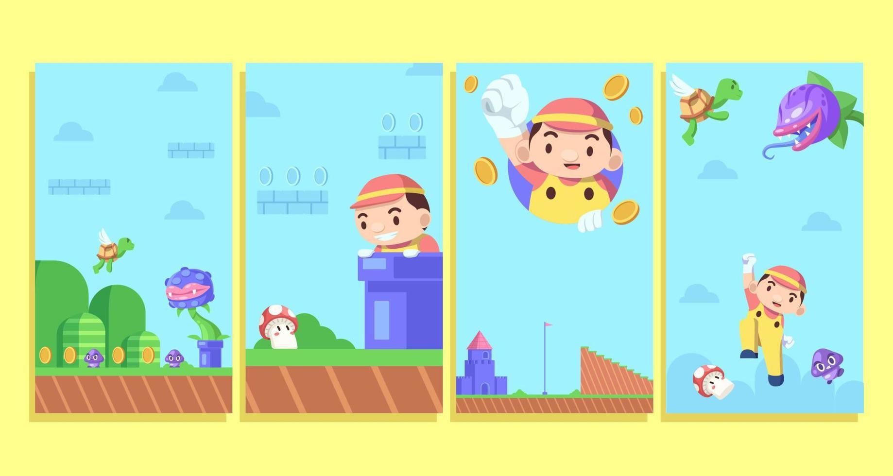 Plumber on Adventure Game Social Media Story vector