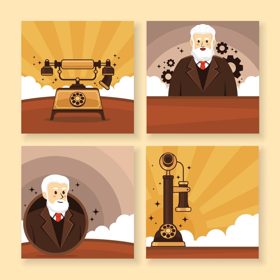 Alexander Graham Bell Day Social Media Post vector