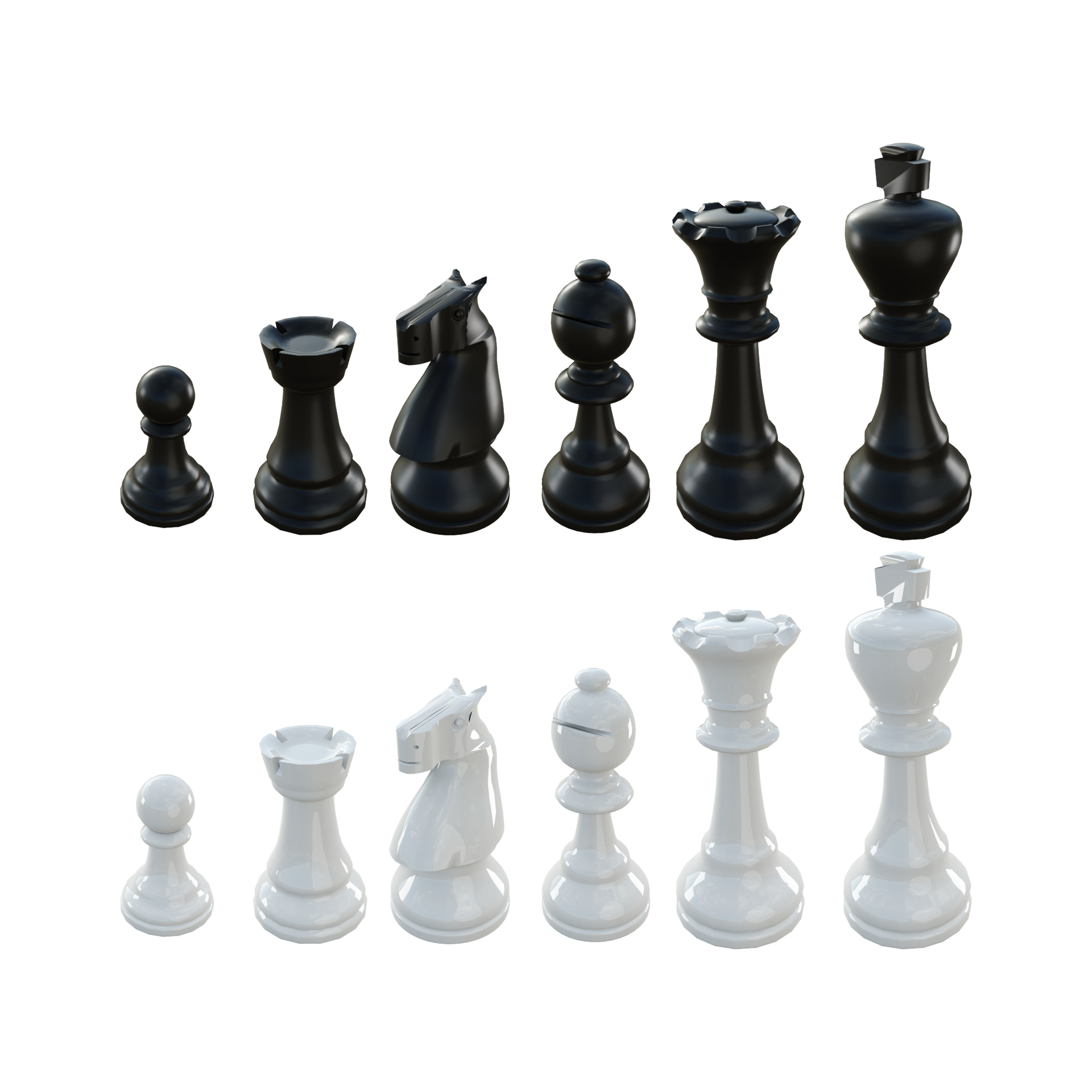 peças de xadrez rei e soldado em fundo transparente. conceito de