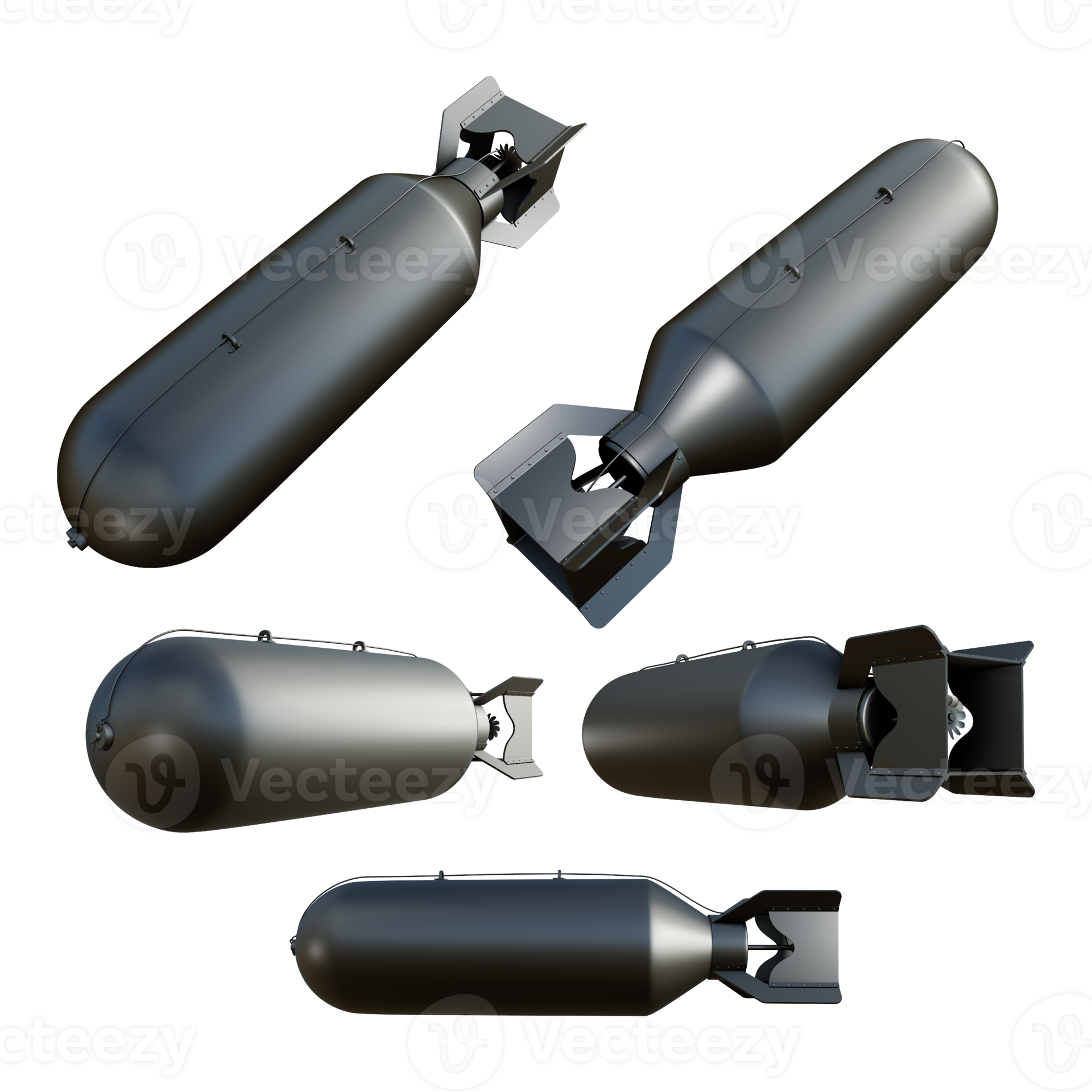 Free 3d Rendern von enorm Bombe Rakete Munition von anders Perspektiven