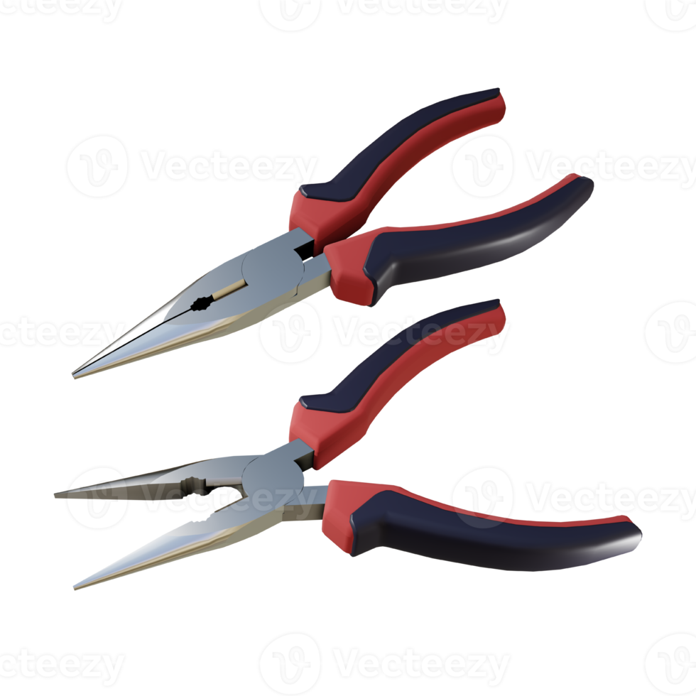 3d rendering pliers tool perspective view png