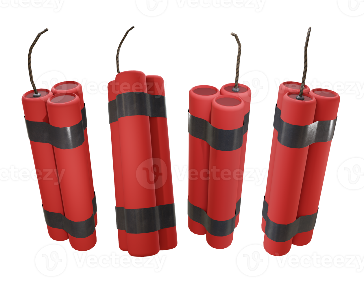 3d renderen van explosief dynamiet perspectief visie png