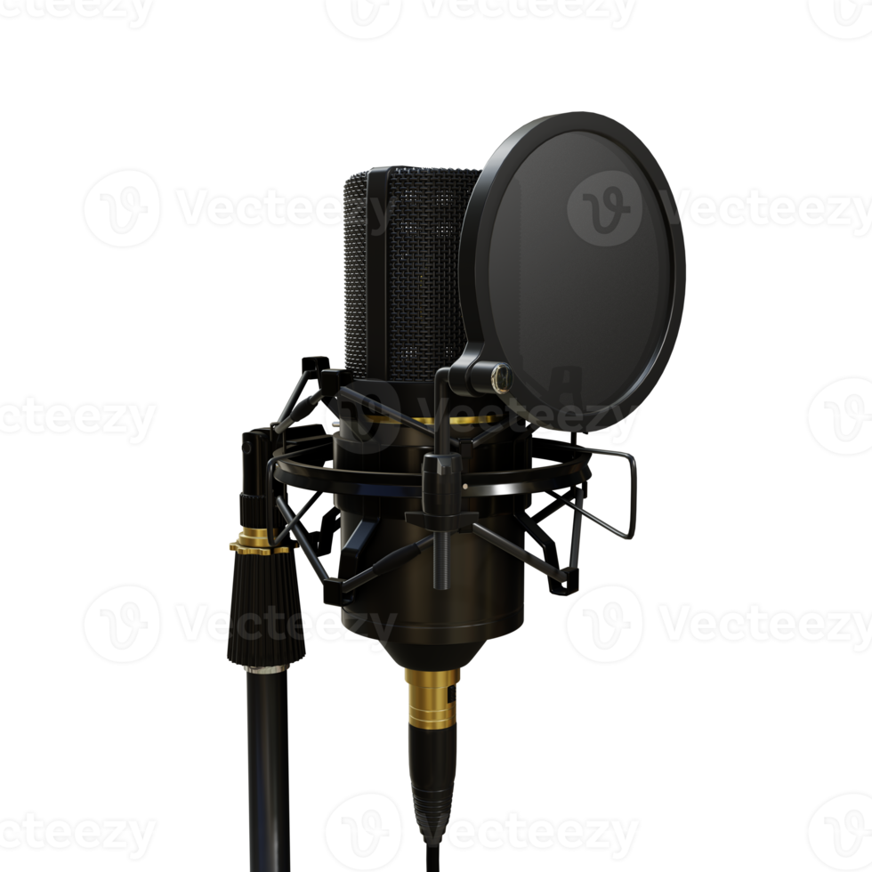 3d rendering of condenser microphone perspective view png