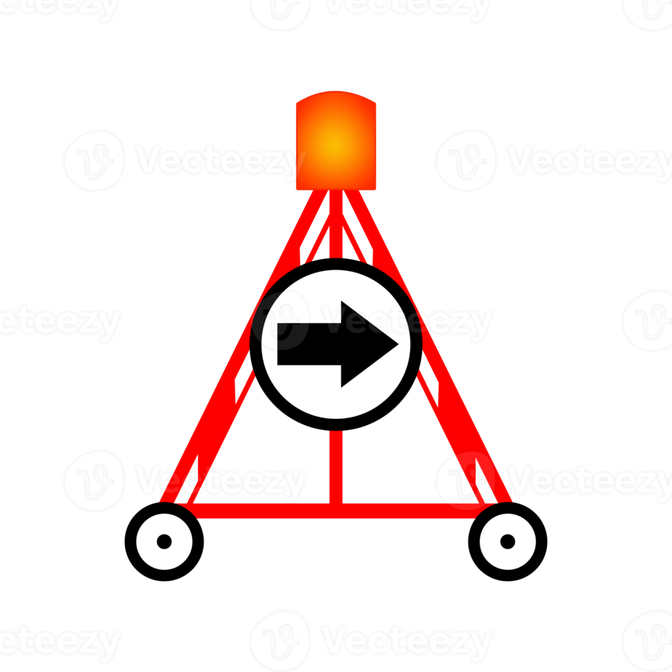 right traffic warning icon isolate. png