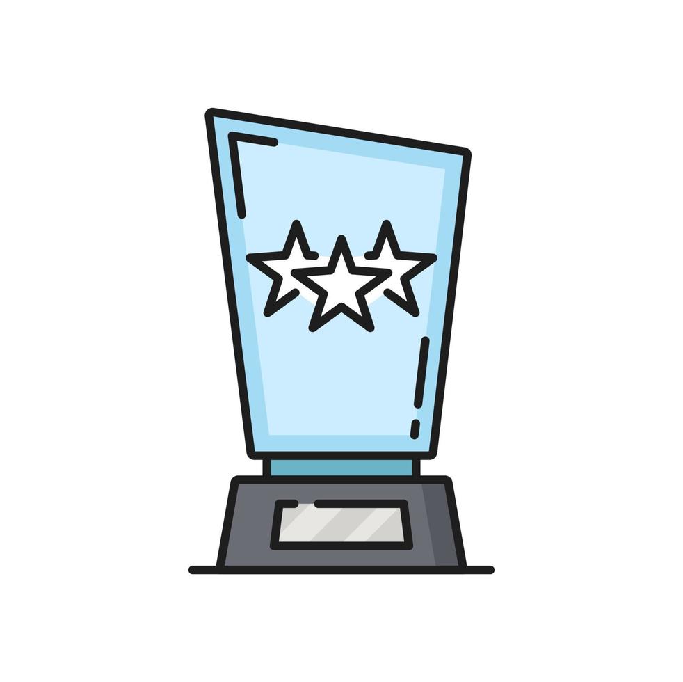 Movie or sport prize, award trophy glass statue vector