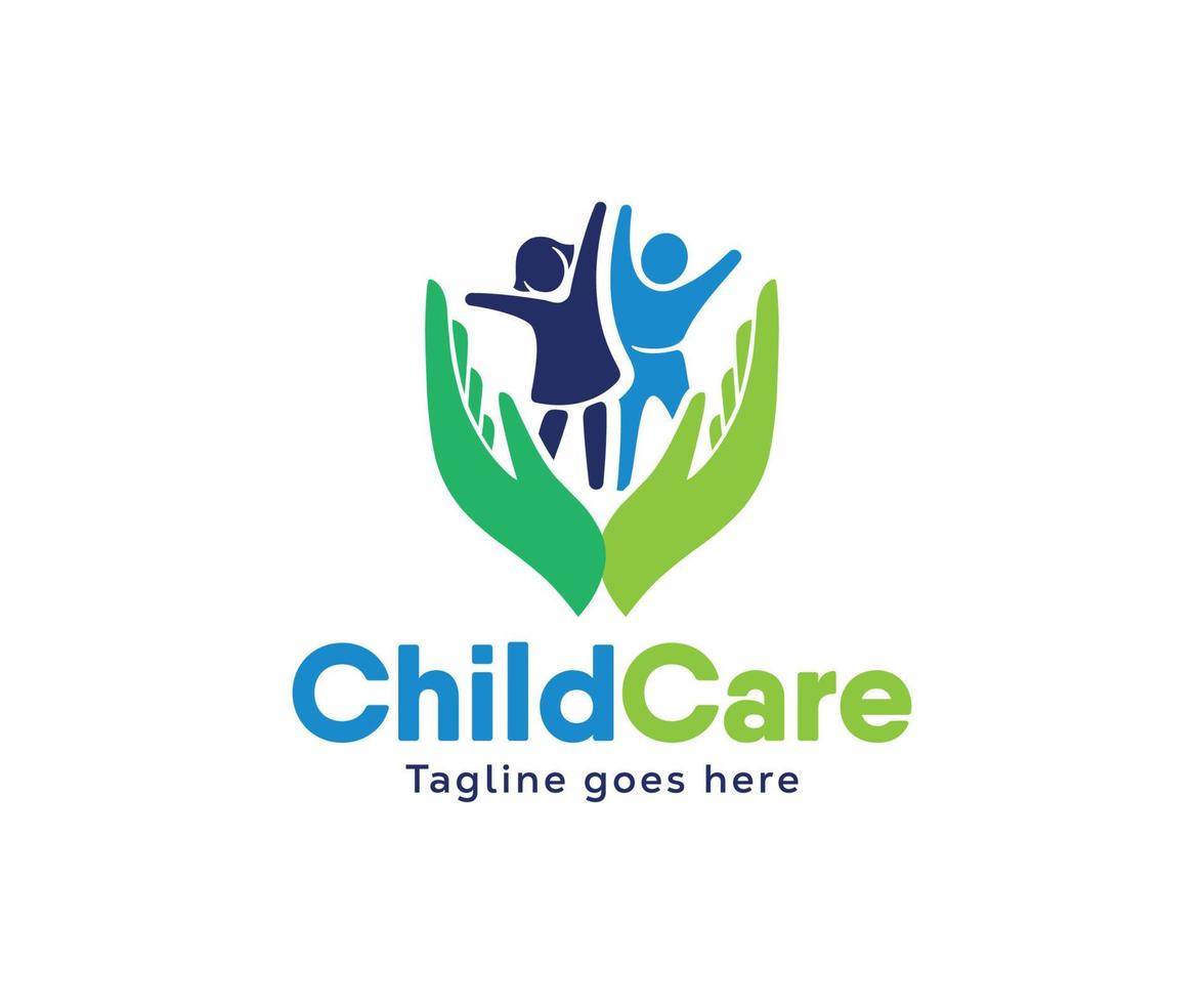 Child Care logo design vector. Kids Care logo design template vector