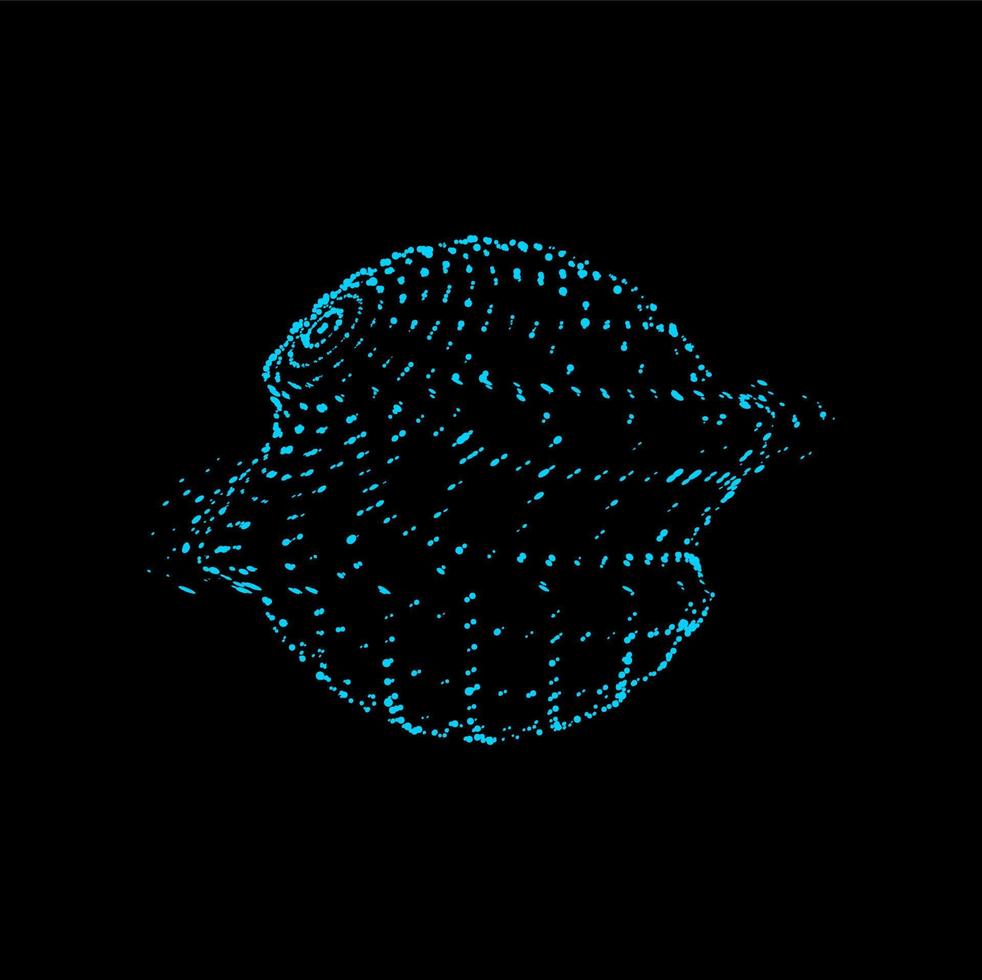 Futuristic sphere of dots particles, sci fi mesh vector