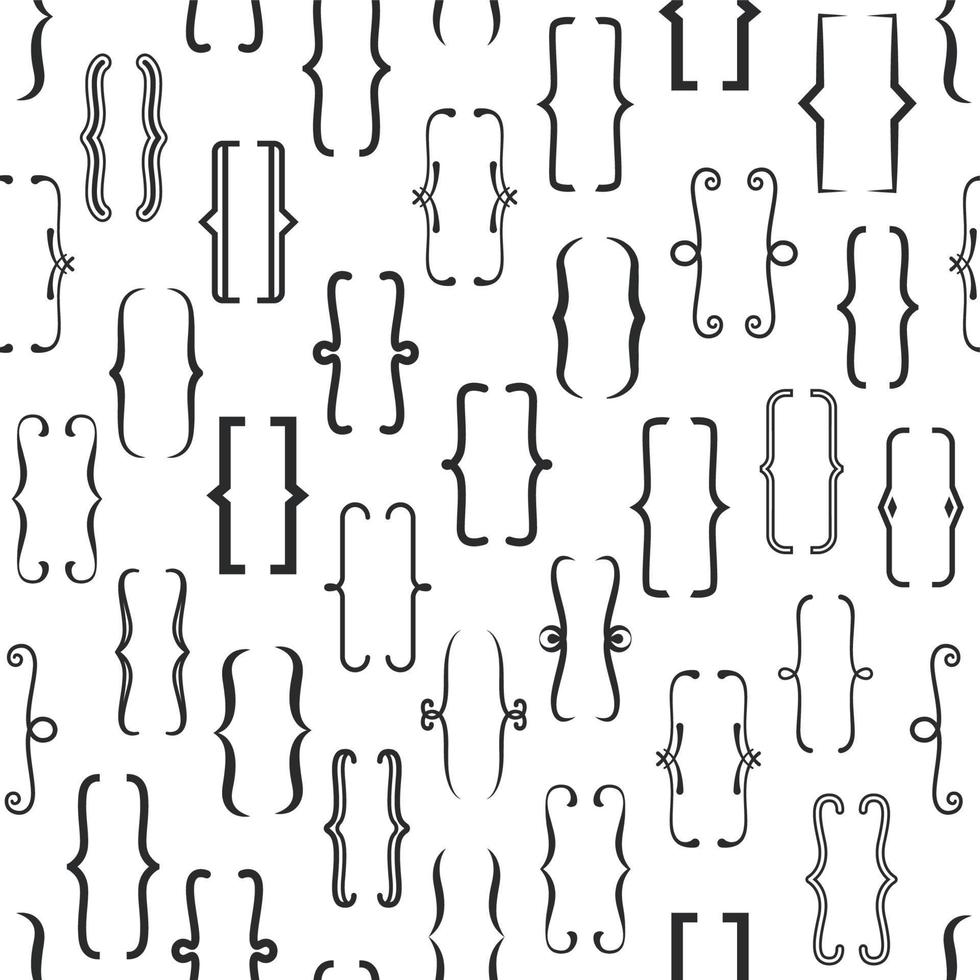 Parenthesis text brackets seamless pattern vector