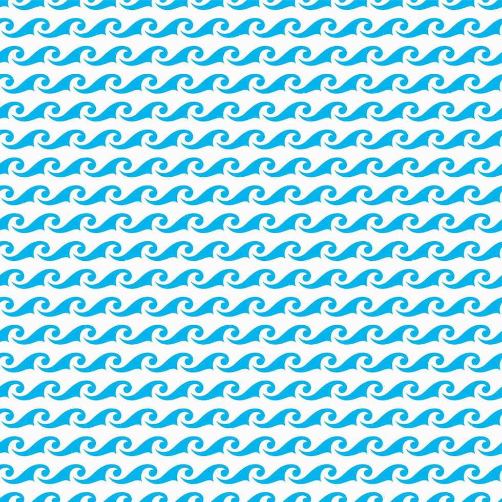 Sea, ocean blue waves seamless pattern background vector