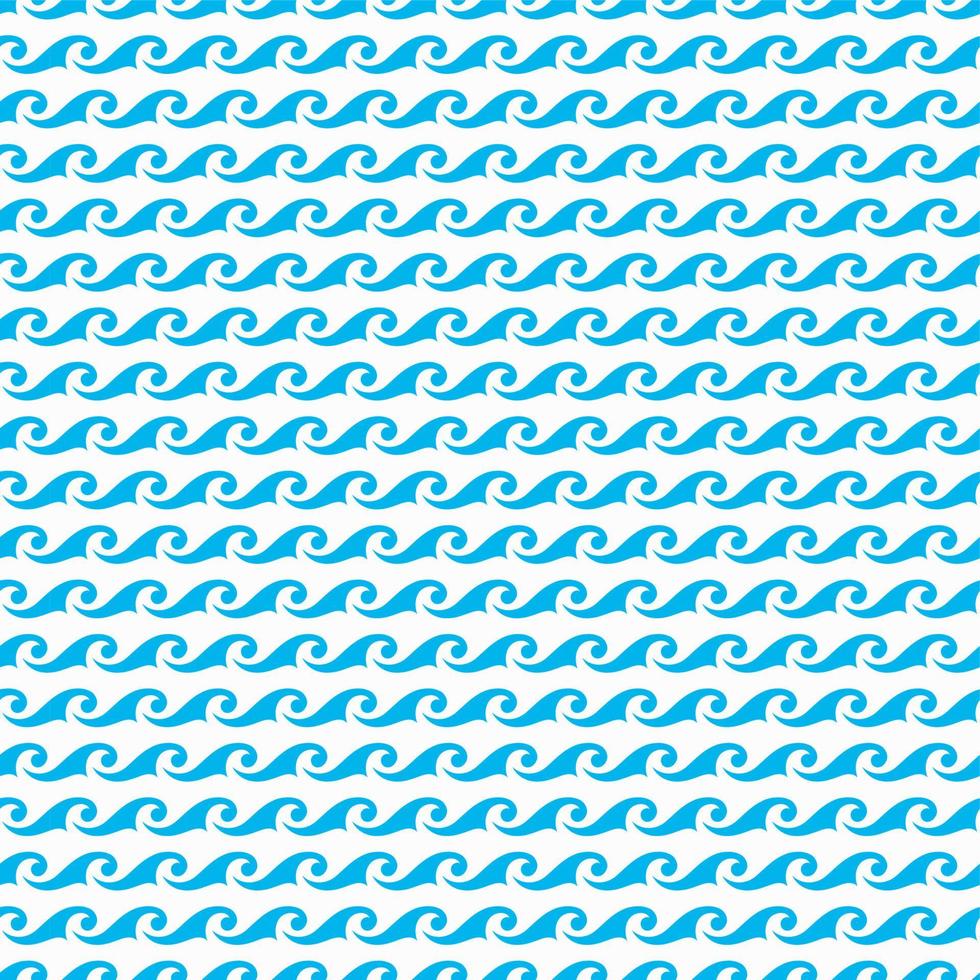 Sea, ocean blue waves seamless pattern background vector