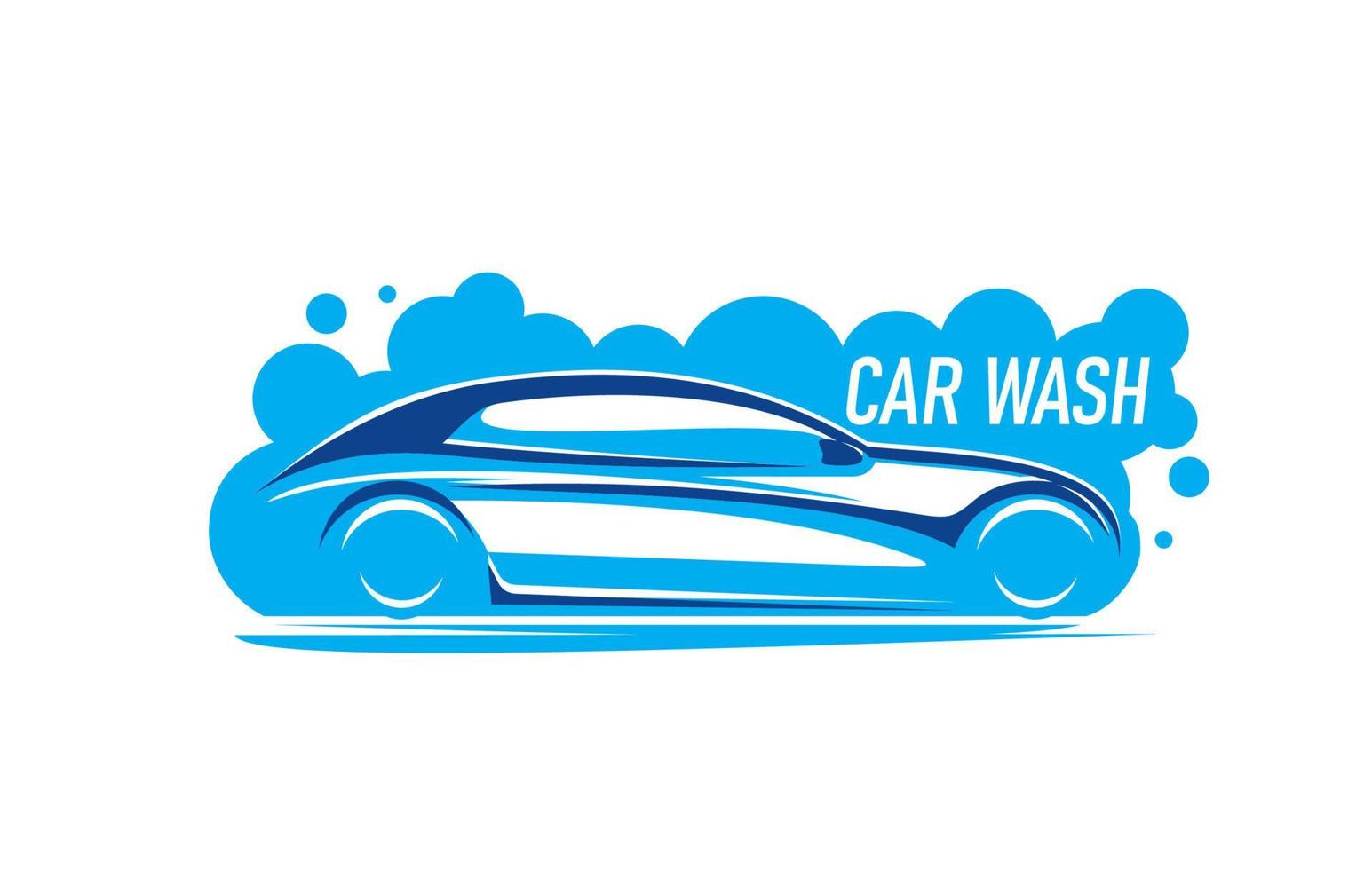 Car wash service icon with shampoo, soap bubbles vector