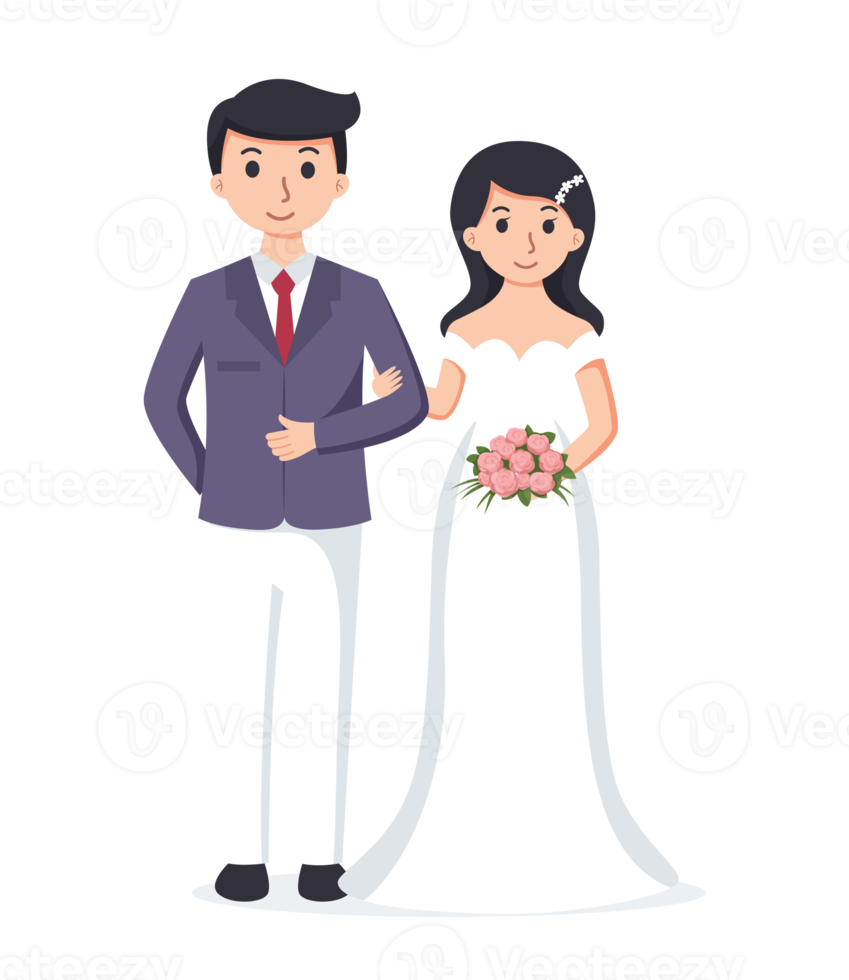 novia y novio. Pareja Boda ilustración png