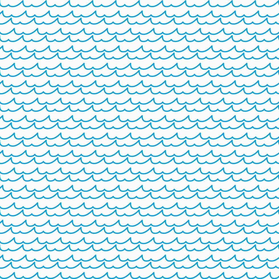 Blue ocean and sea waves summer seamless pattern vector