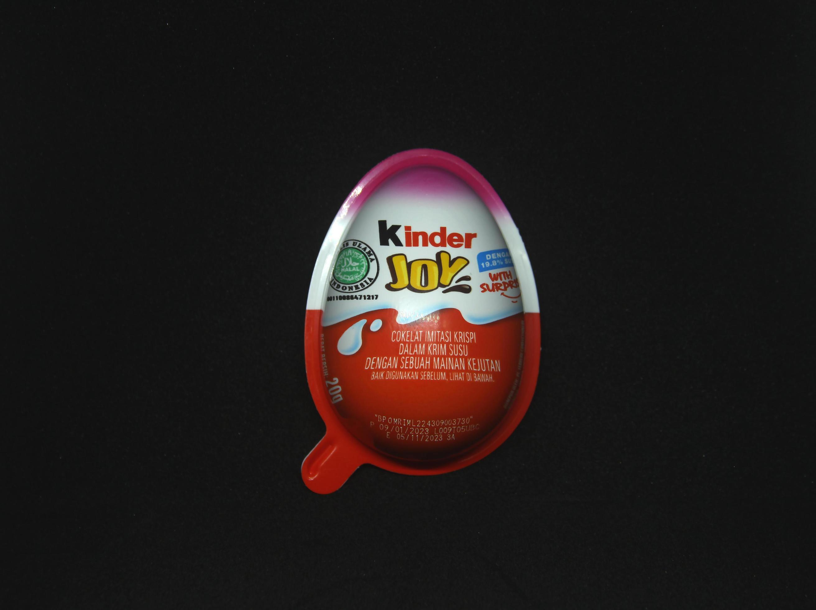 Jakarta, Indonesia - March 19th, 2023 - Kinder Joy egg chocolate milk