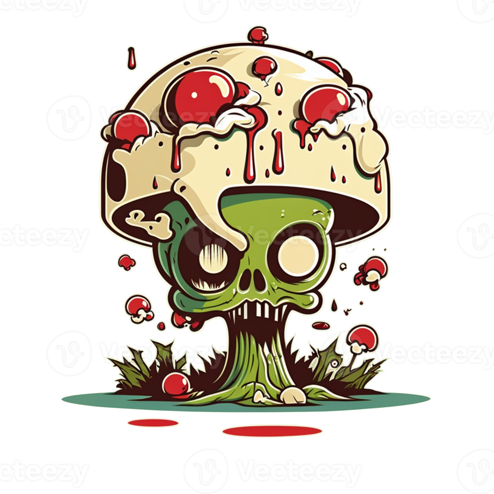 dessin animé champignon zombi png
