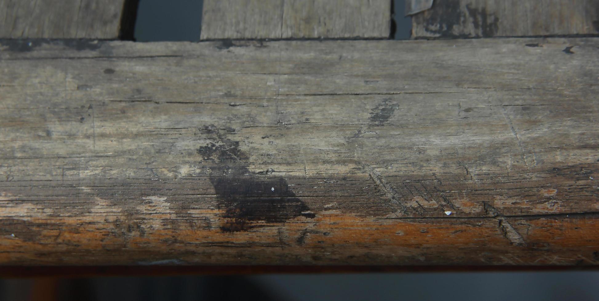 oscuro solitario vibraciones de oxidado antiguo de madera silla taburete foto aislado en rectángulo modelo.