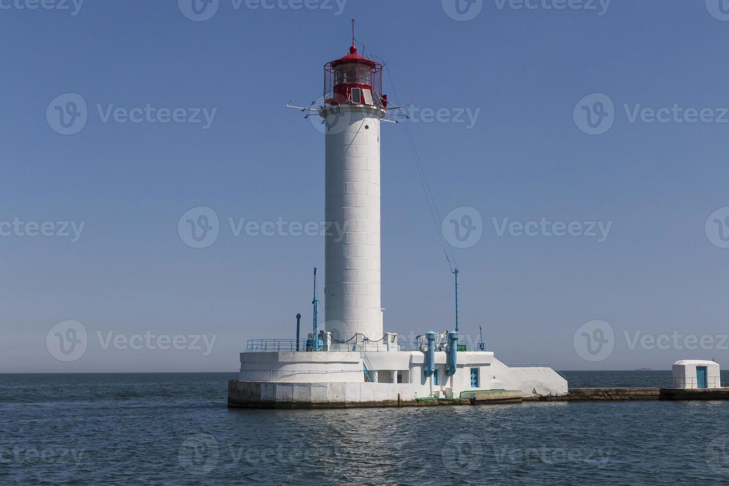 lighthouse at seaport of Odesa in Ukraine photo