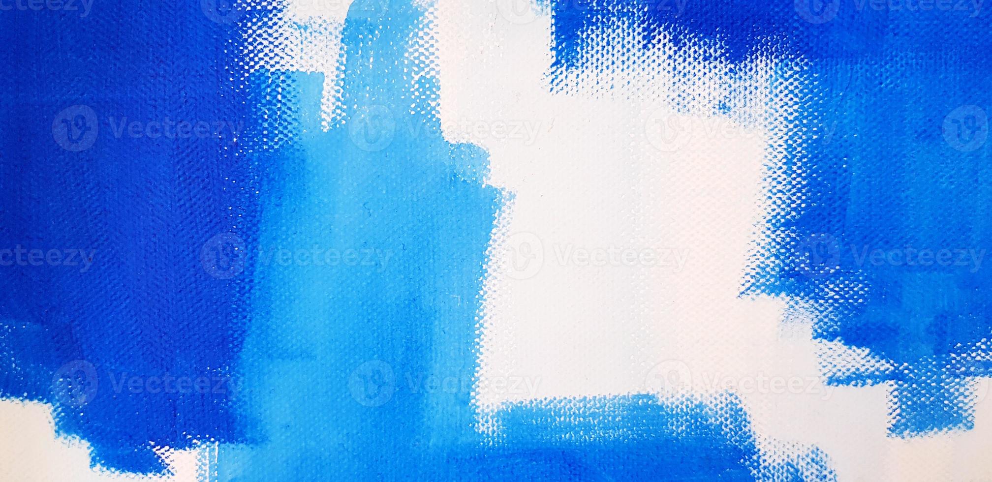 Blue abstract painting on white paper for background in water color style. Painting, Drawing and Art wallpaper concept photo