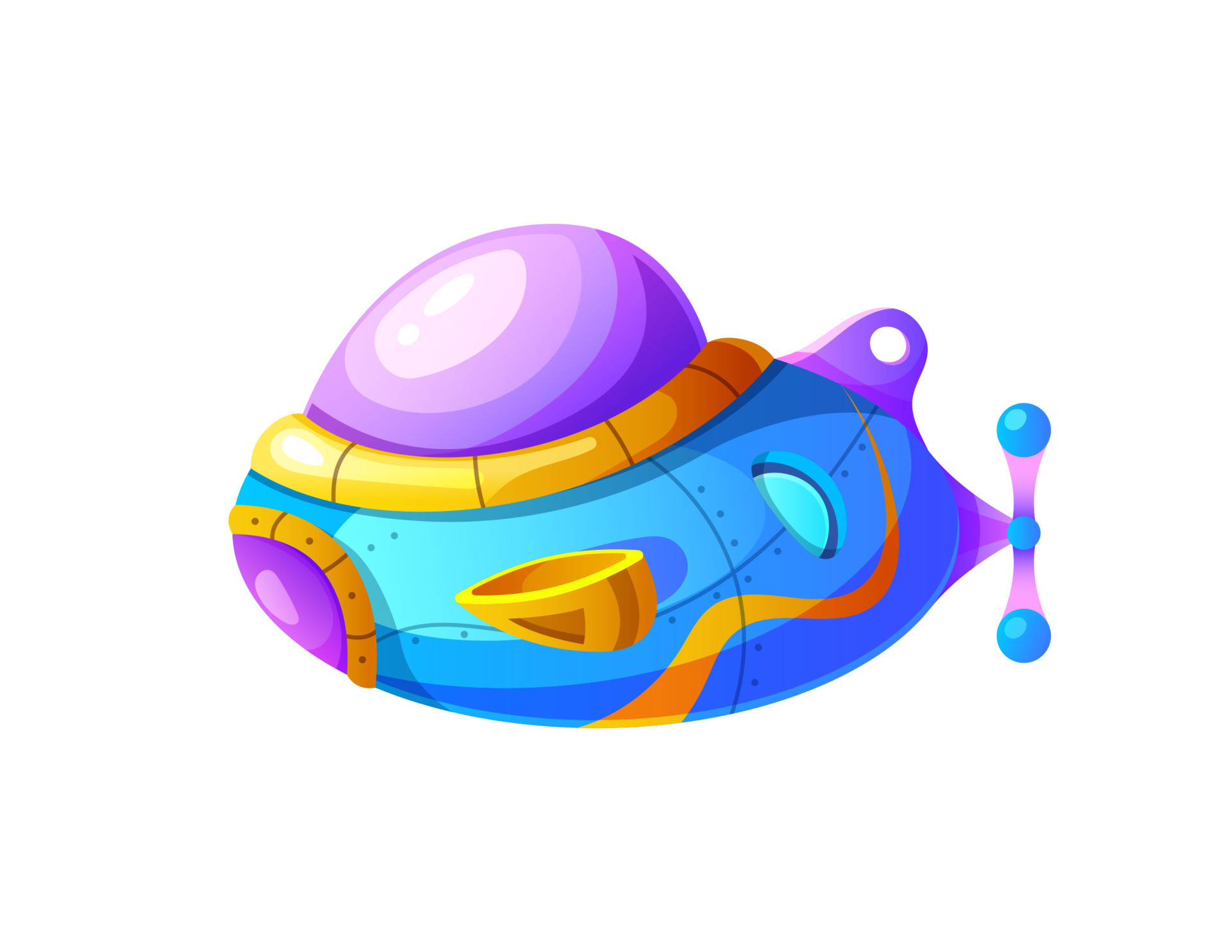cartoon-submarine-with-periscope-bathyscaphe-boat-21630498-vector-art