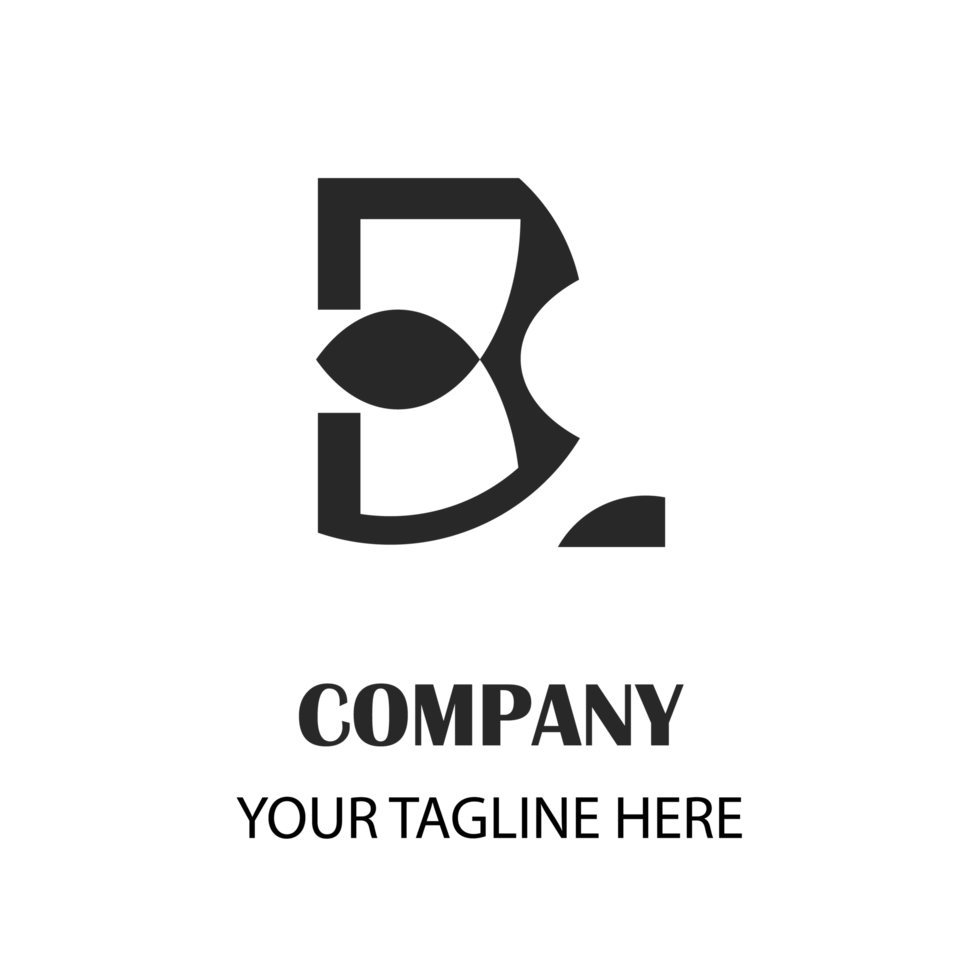 Symbol B made from a combination of rectangles, circles and ellipses in an abstract way, can be used for a company logo png