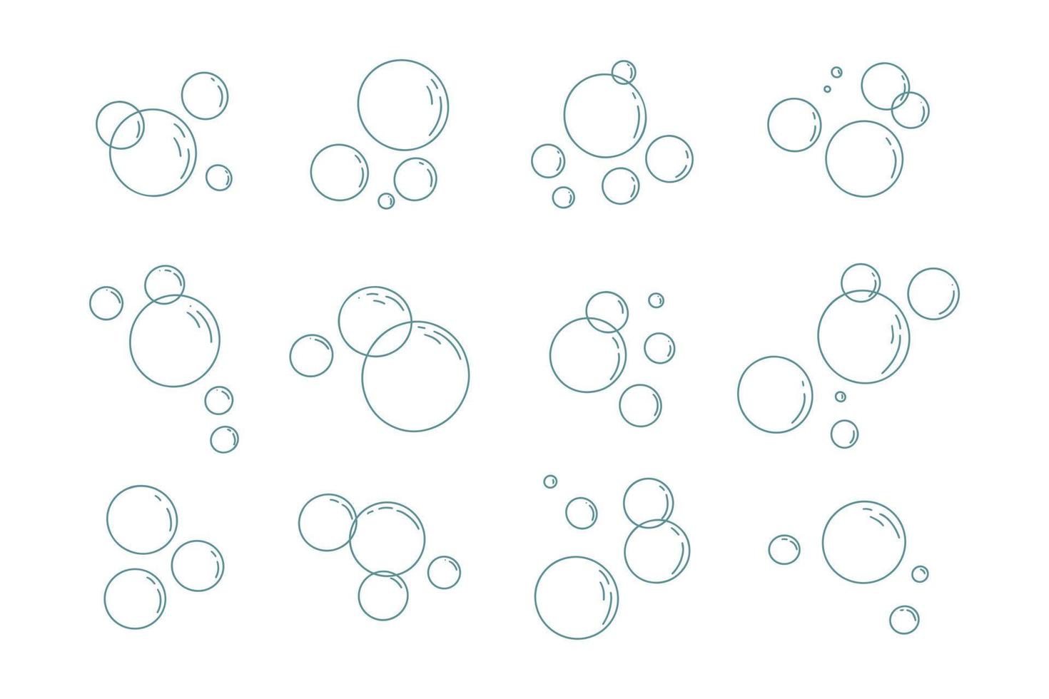 Hand-drawn water bubbles. Simple vector illustration isolated on white background