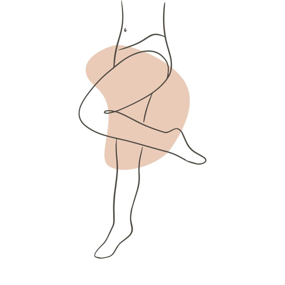 Hand-drawn woman legs. Body wellness and care. Simple vector Illustration in sketch style.