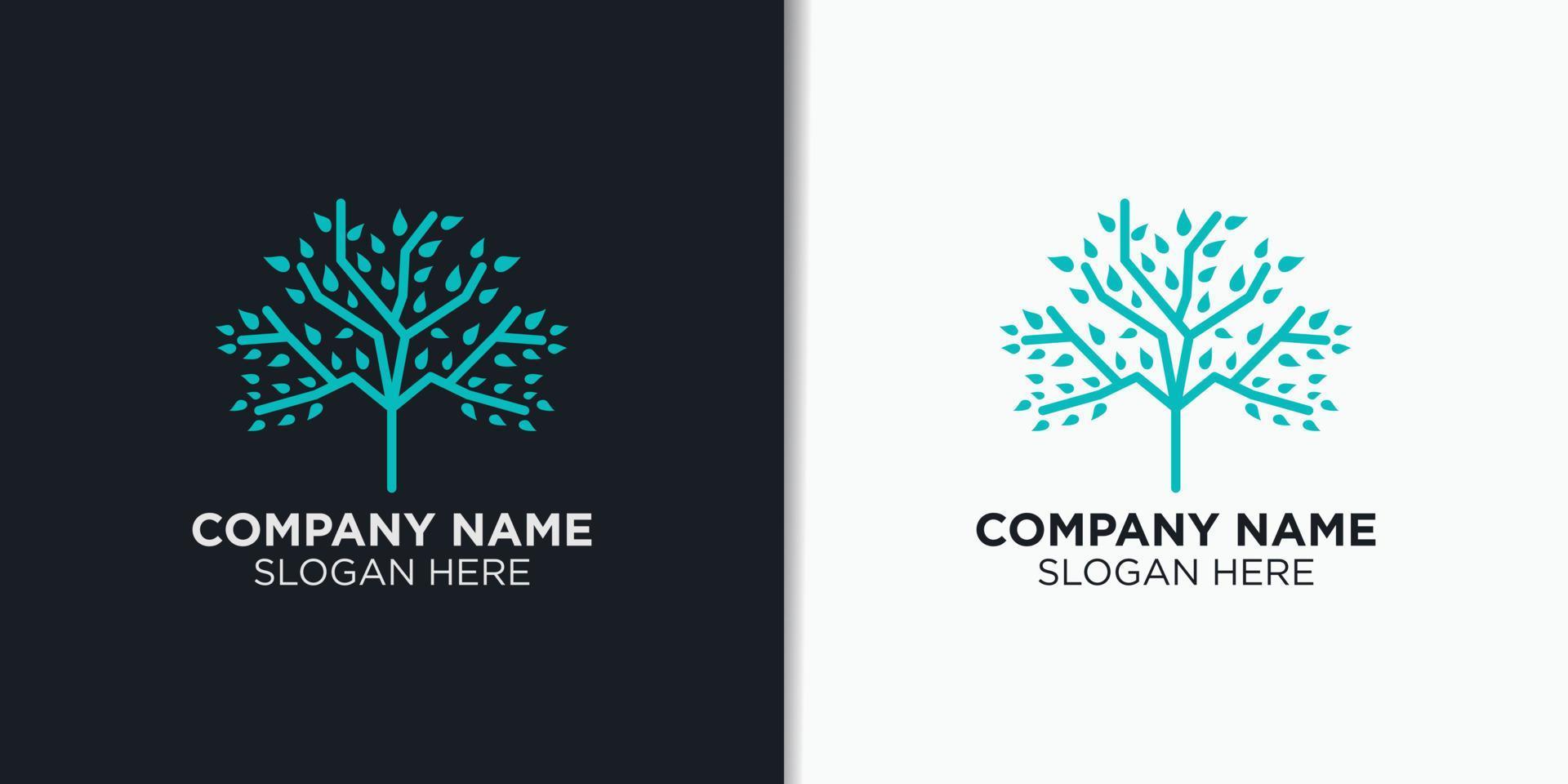 elegant tree logo design vector, nature logo template vector