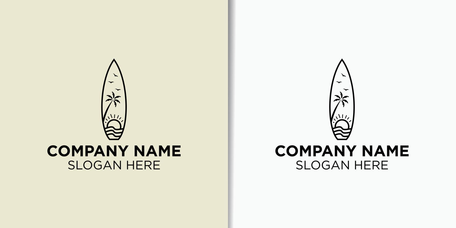 summer and beach vintage logo design vector, holidays logo design template vector