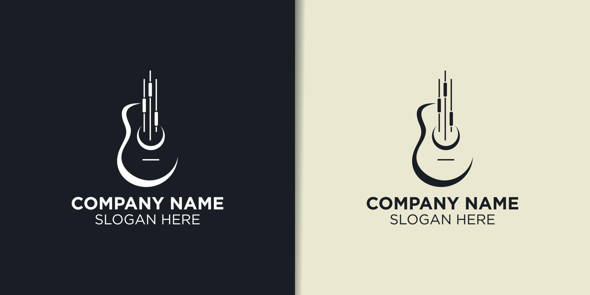 guitar setting logo design vector, technology logo template vector