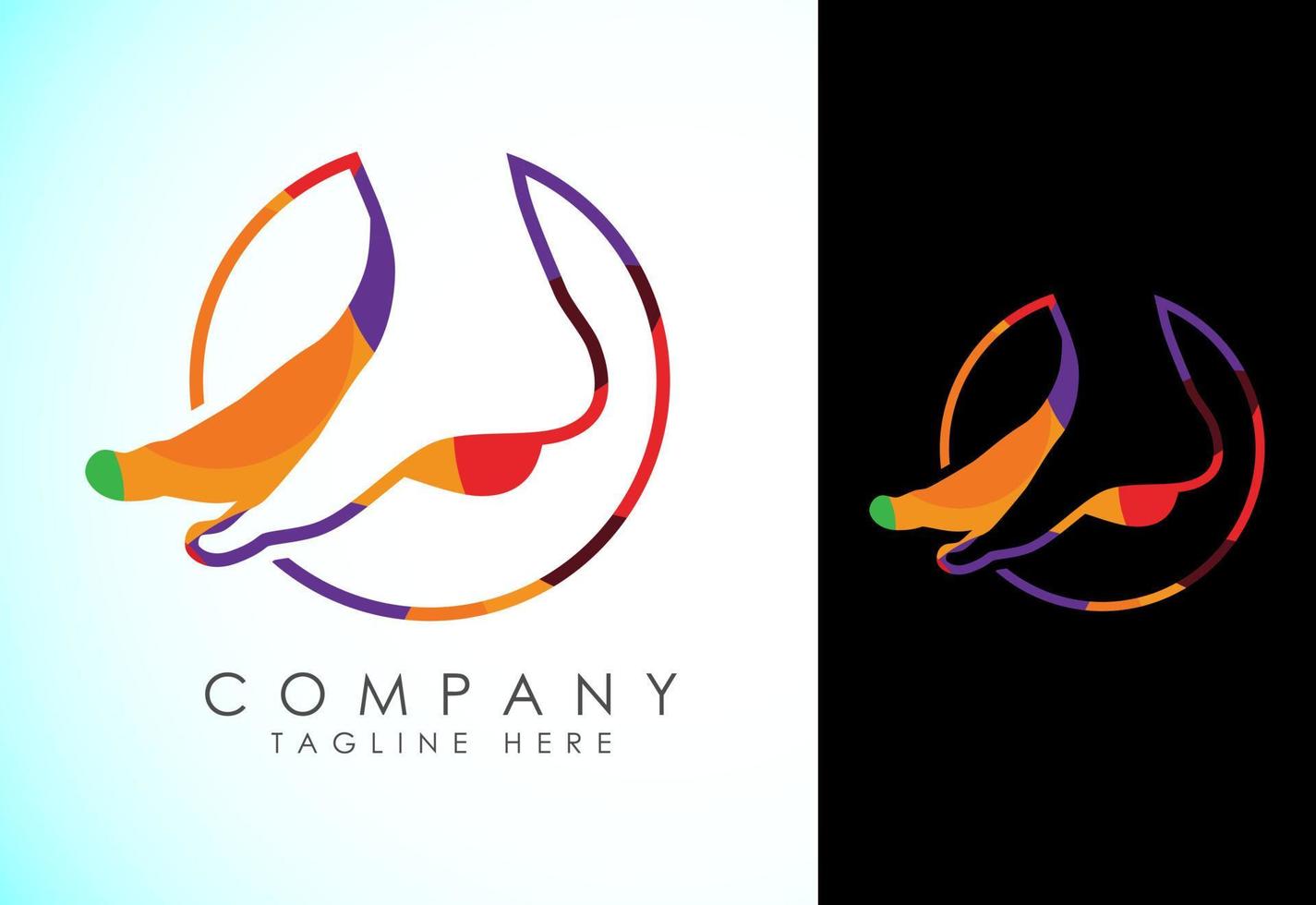 Polygonal foot and care icon logo template, Low poly foot and ankle healthcare vector