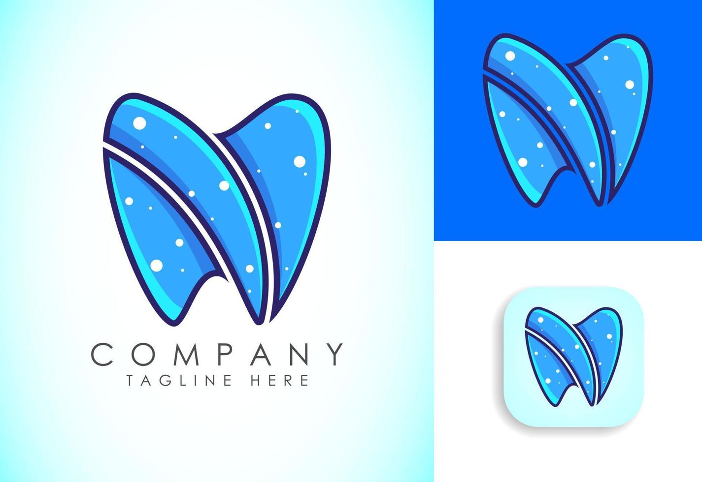 dental clínica logo plantilla, dental degradado color logo diseño vector