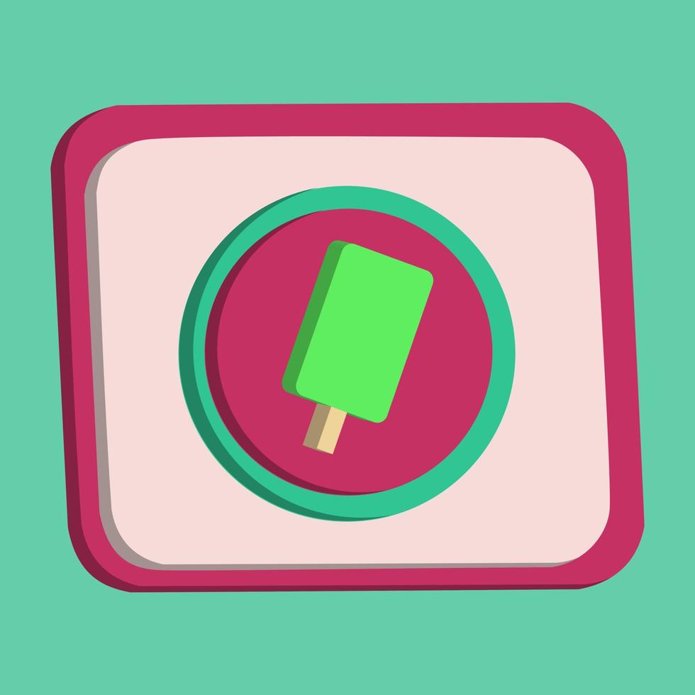 Ice cream icon button vector