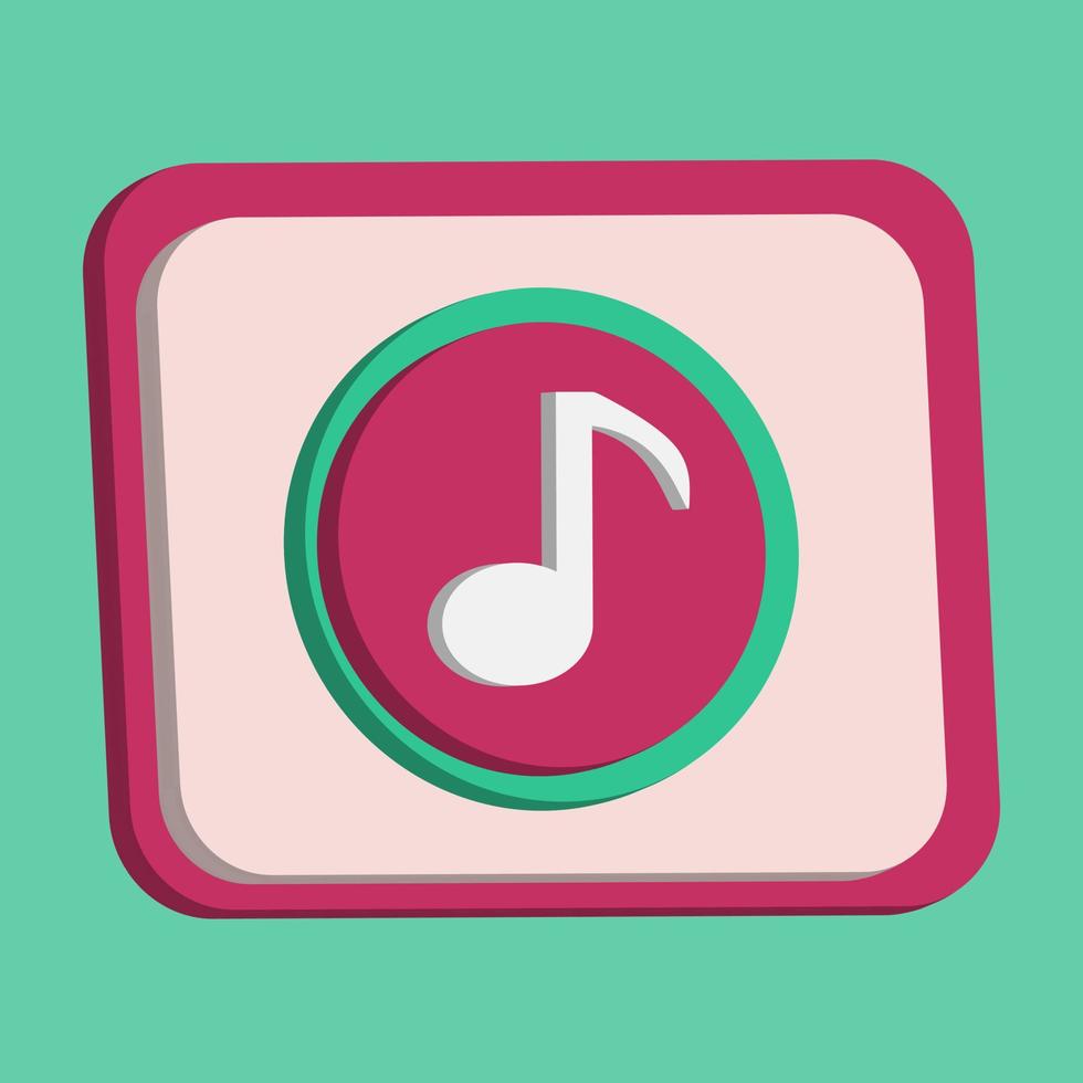 Melody symbol icon for music vector