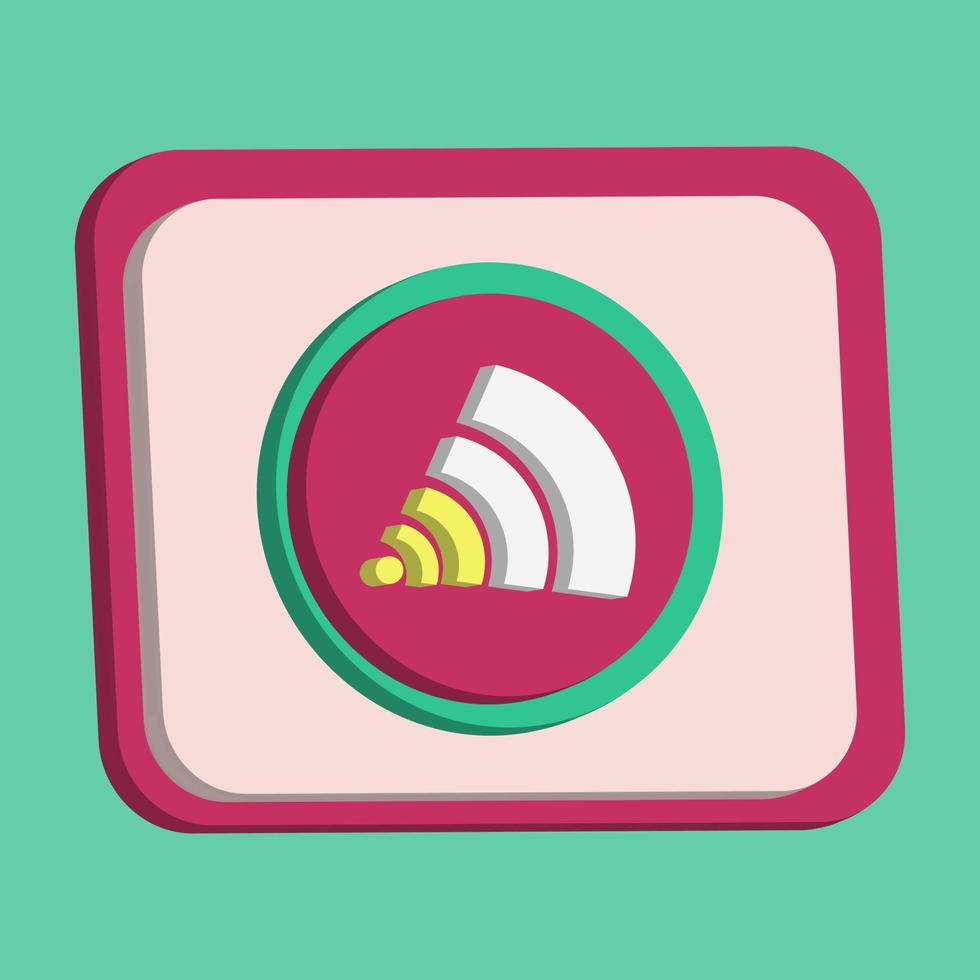 Signal icon button vector