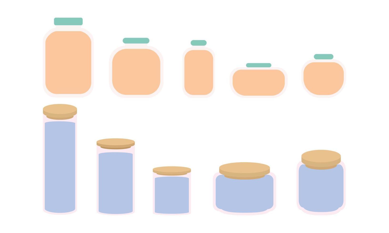 comida bocadillo botella contenedores o cocina condimentos vector