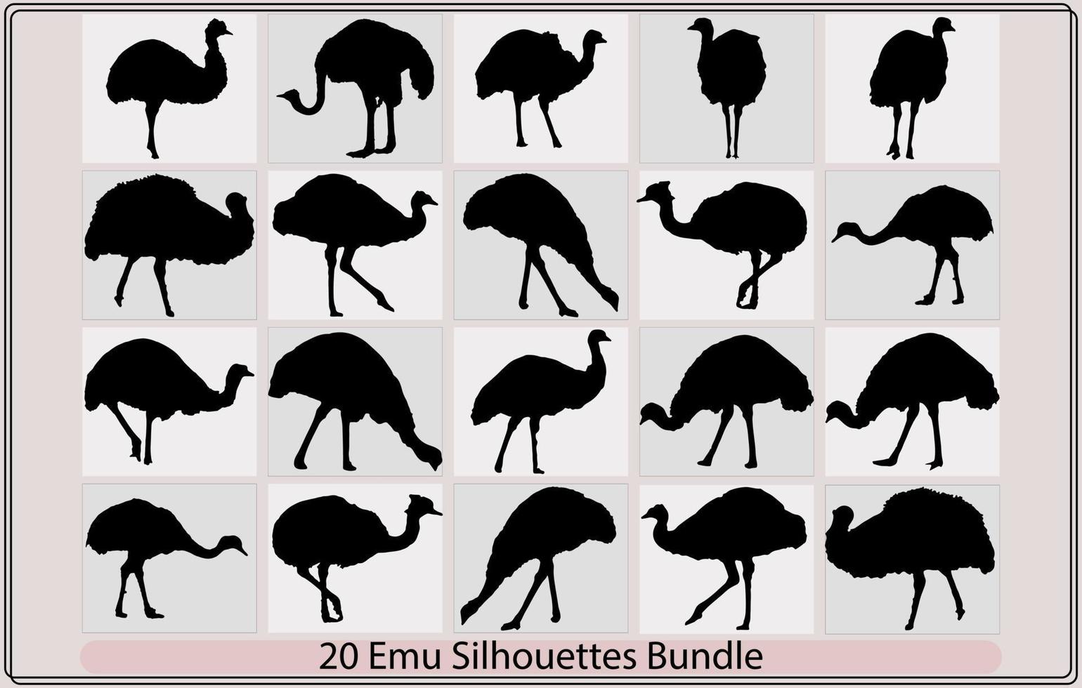 Emu silhouette,Emu vector silhouette, Emu bird,silhouette of emu,Emu bird vector silhouette