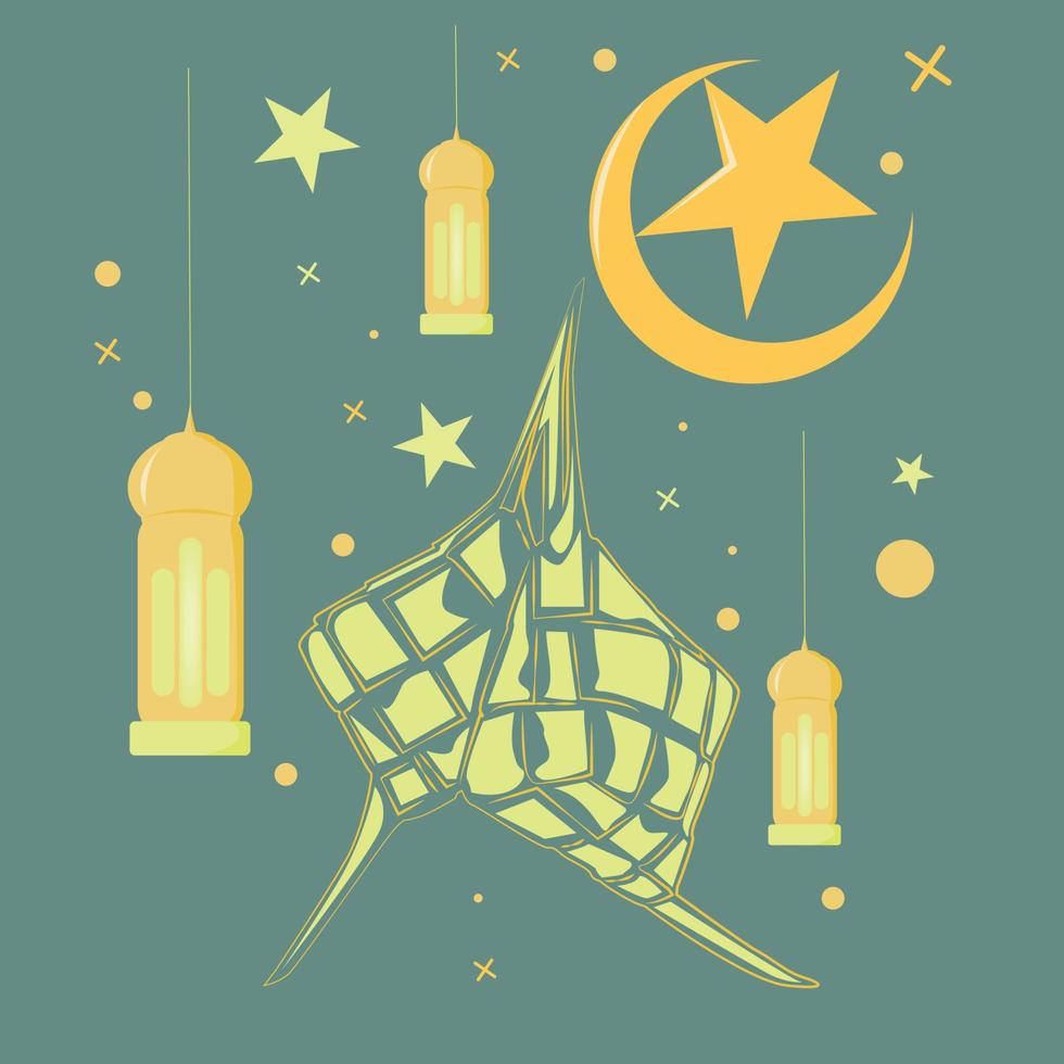 Happy Eid Mubarak. Eid Mubarak  Banner  Decoration Vector illustration. Suitable For Social Media Feed and Window Display Sticker