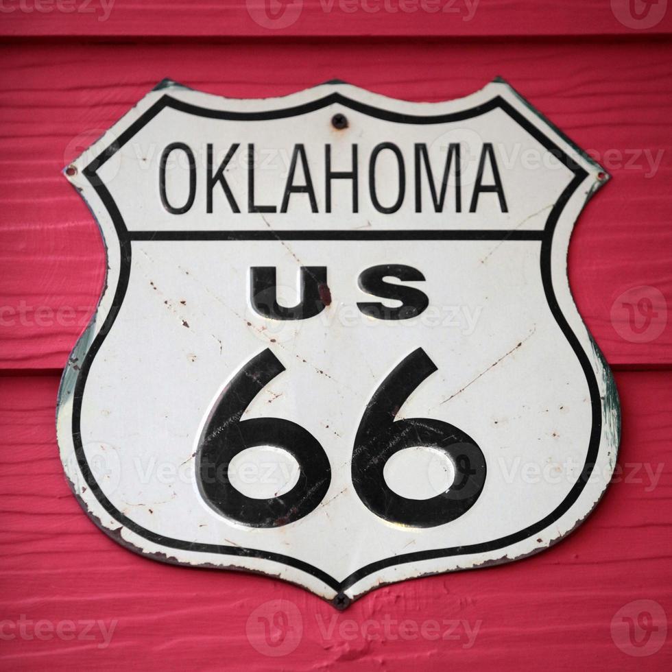 Oklahoma nosotros 66 ruta firmar foto