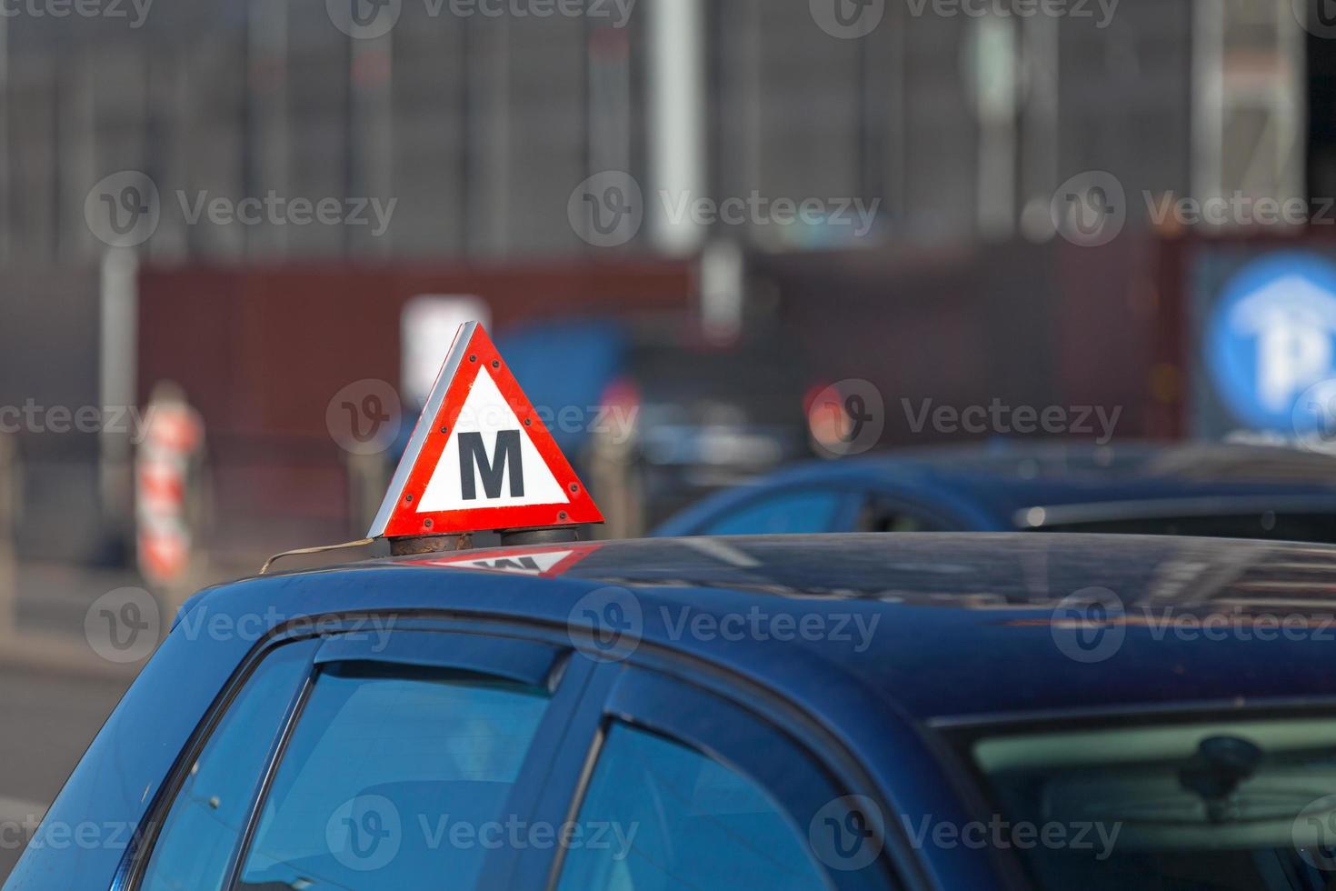 Driving school sign used in Latvia photo
