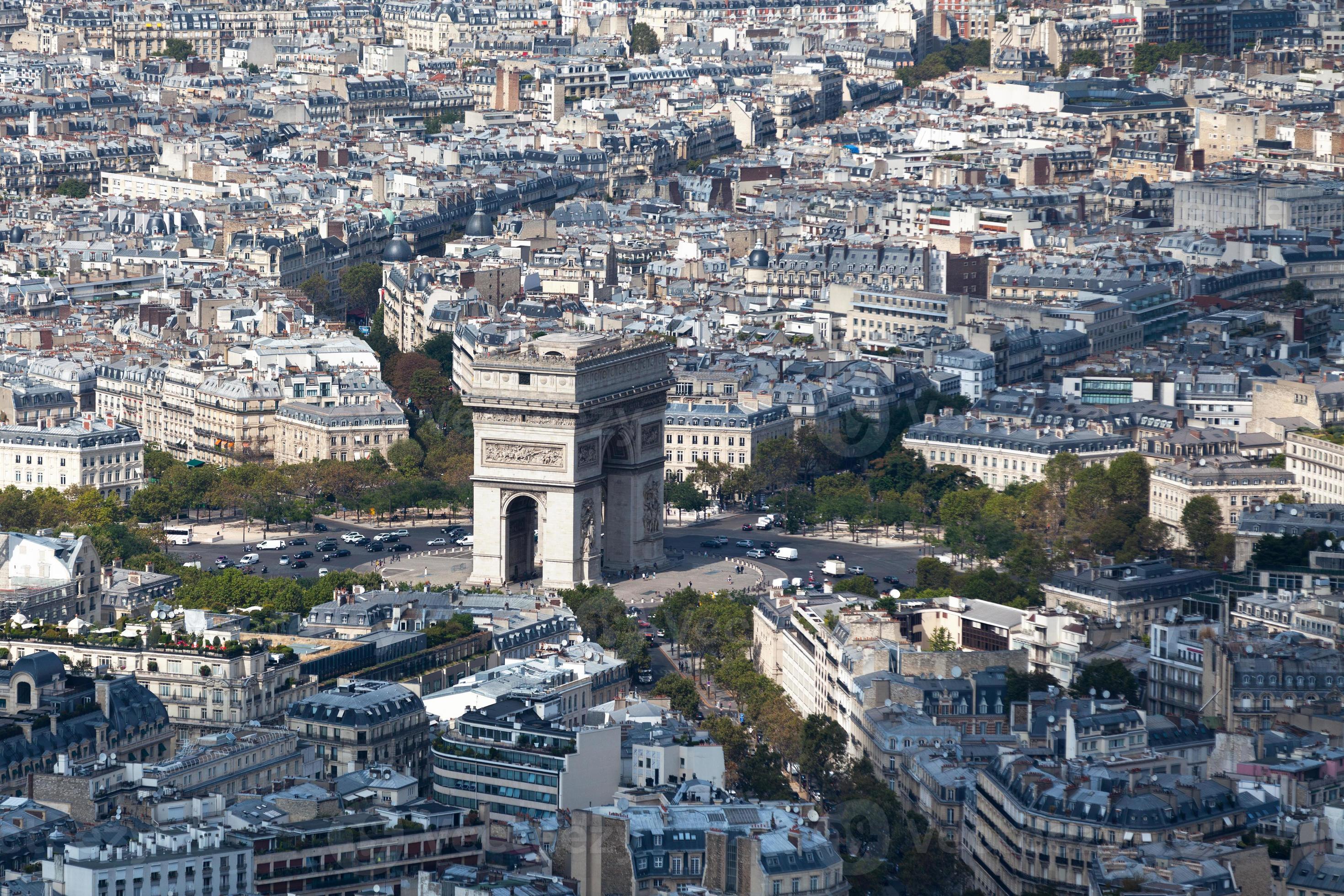 Aerial view of the Arc de Triomphe in Paris 21632019 Stock