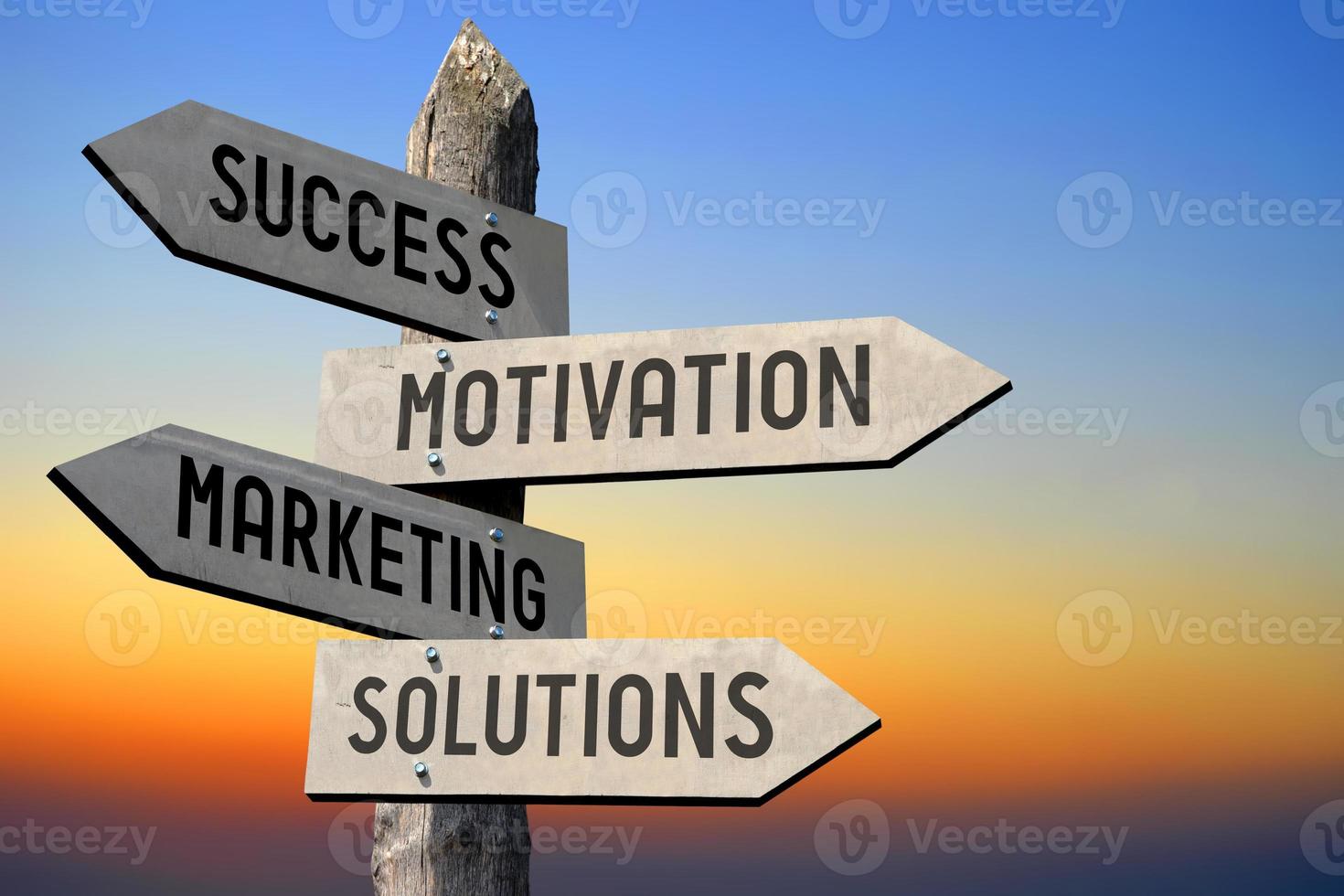 éxito, motivación, marketing, soluciones - cartel de madera foto