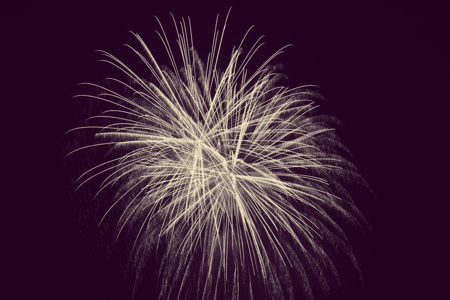 bright fireworks against violet background photo