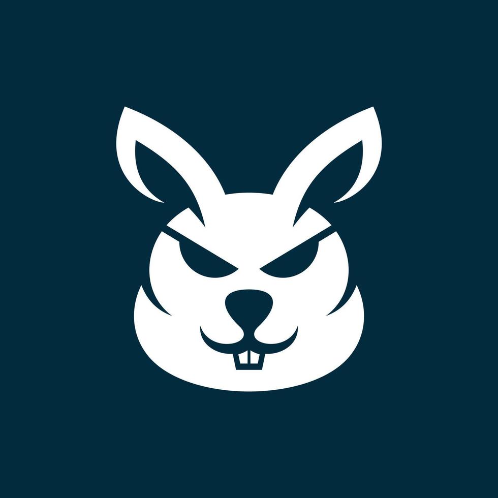 Animal bunny head cute simple logo design vector