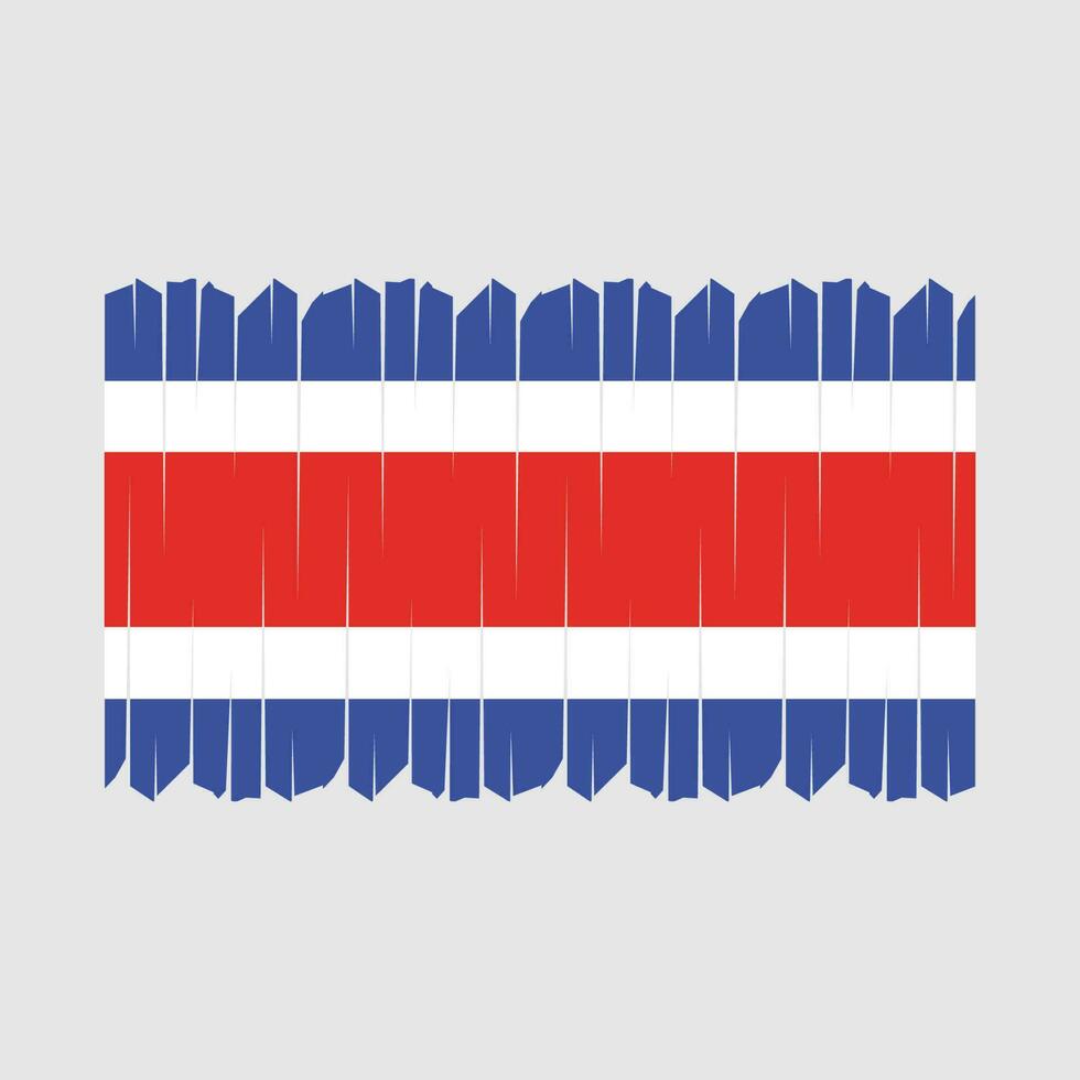 Costa Rica Flag Brush Vector