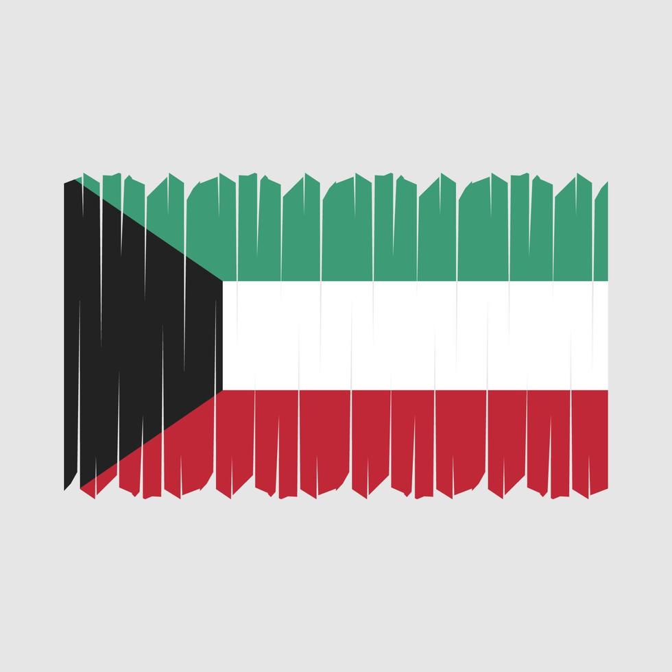 vector de pincel de bandera de kuwait