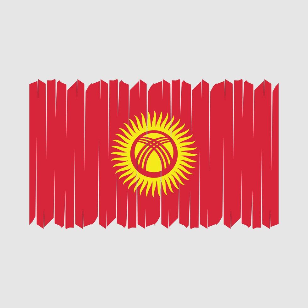 Kyrgyzstan Flag Brush Vector