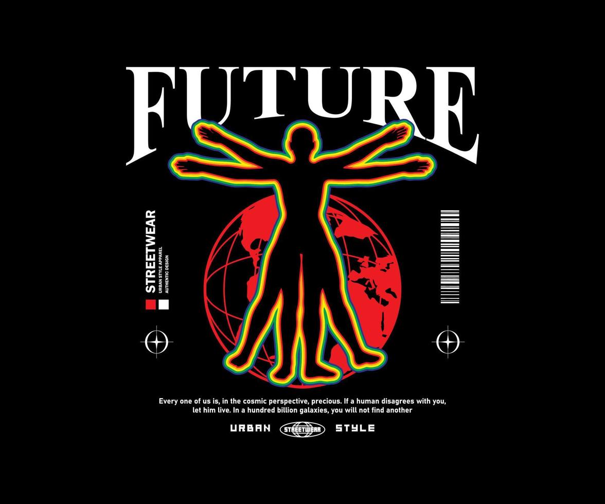 future slogan street style vintage fashion for streetwear and urban style t-shirts design, hoodies, etc vector