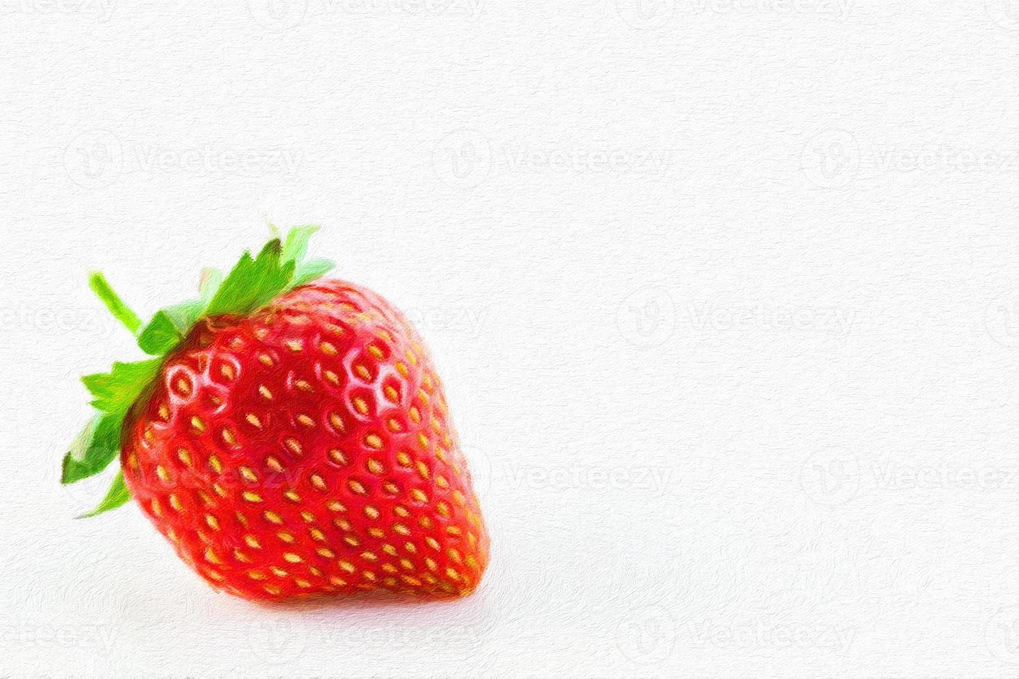 Creative illustration in vintage watercolor design - Strawberry isolated on white background. photo