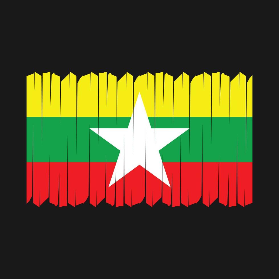 Myanmar Flag Brush Vector
