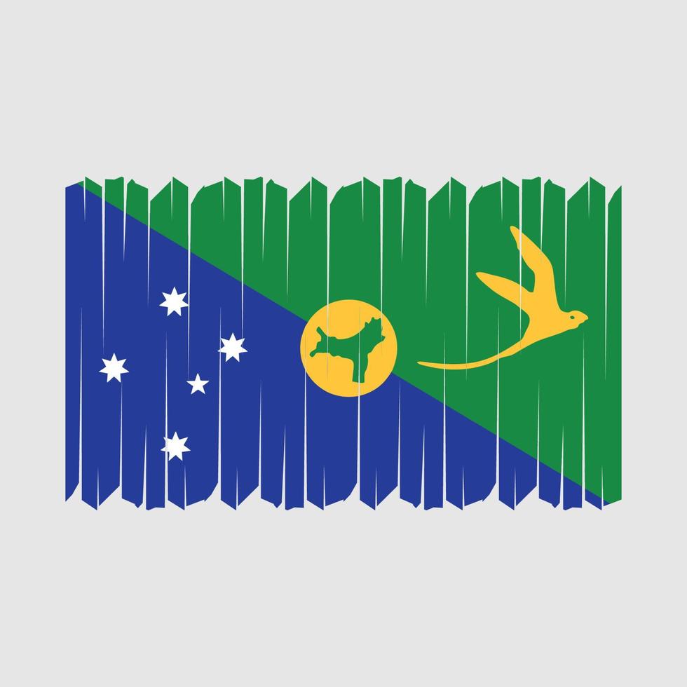 Christmas Islands Flag Brush Vector